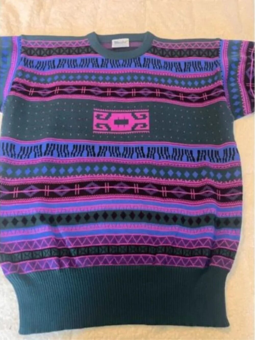 Men's vintage‎ meister knitted multi colored sweate